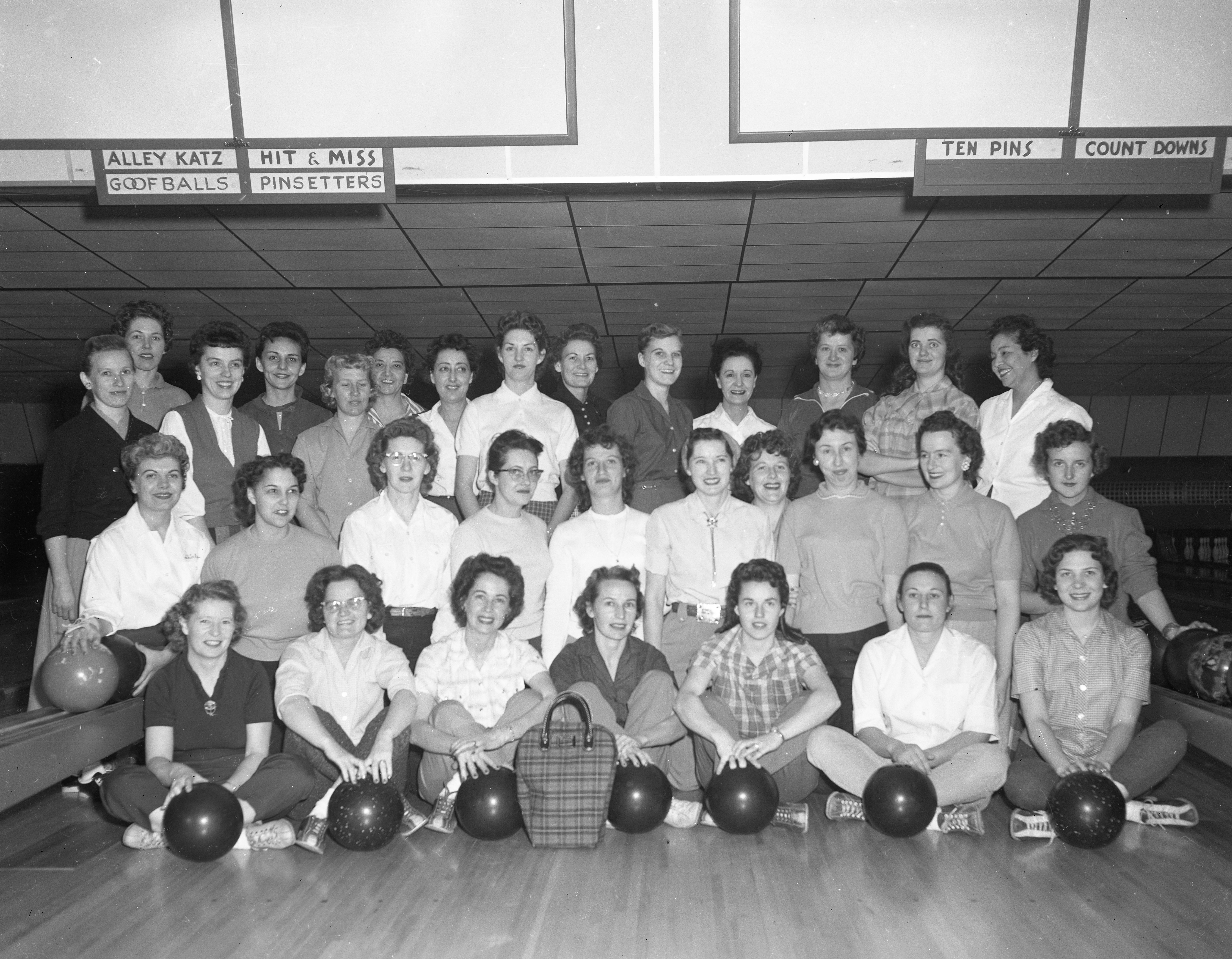 Convair women's bowling club members.